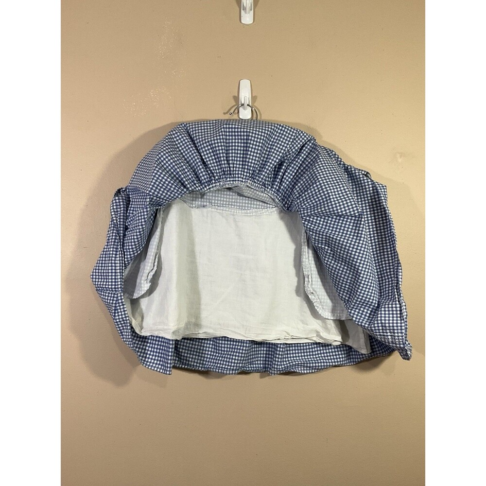 VTG Necessary Objects Gingham A-Line Skirt L Blue 90s Country Western Cottage - Picture 5 of 6